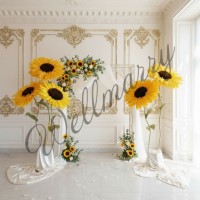 Аренда ростовых цветов из бумаги "Подсолнухи"